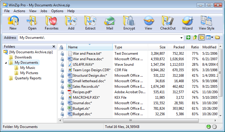 Winzip w/command-line tools - Screenshot #1