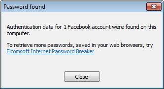 Facebook Password Extractor - Screenshot #1