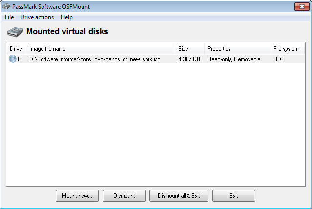 PassMark OSFMount 3.1.1002 instal