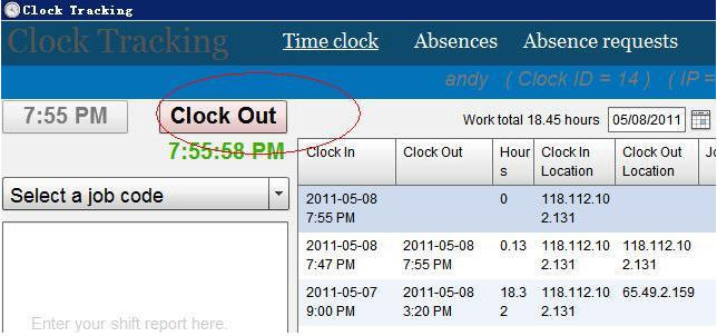 Clock Tracking - Screenshot #1