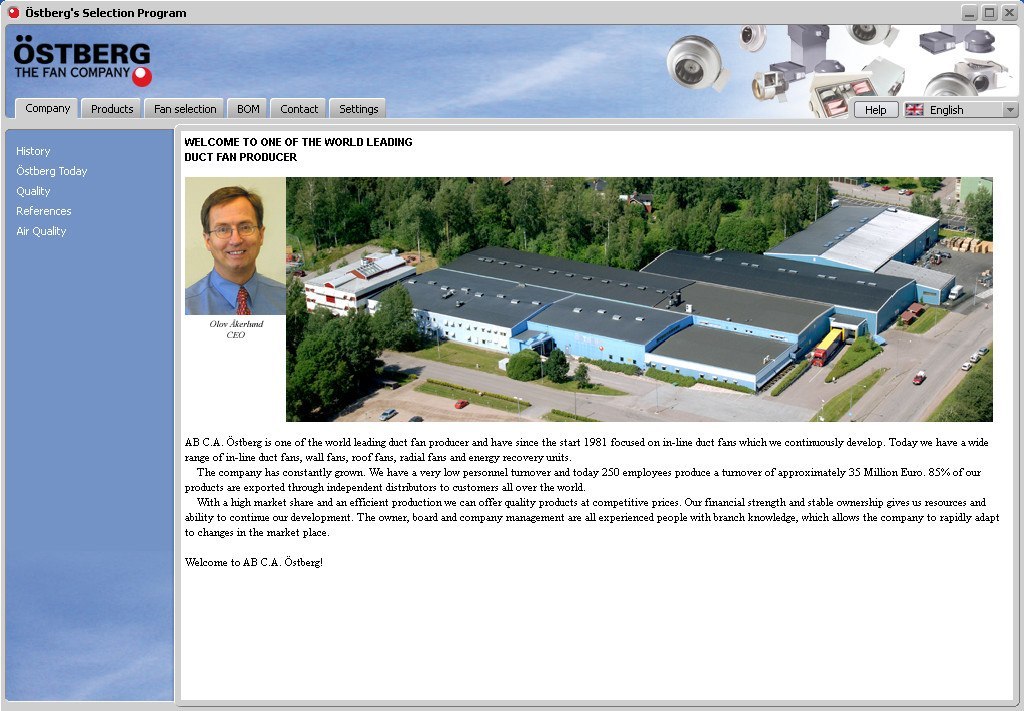 Ostberg Fan Selection Program - Screenshot #1