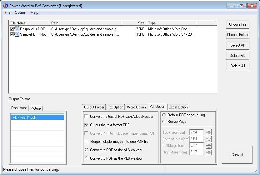 Power Word to Pdf Converter - Screenshot #3