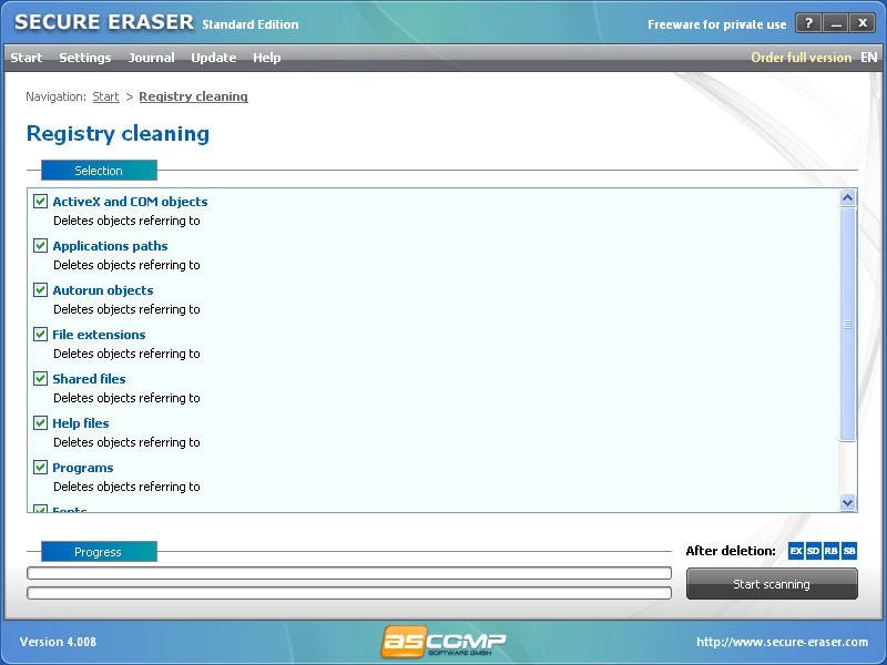 for windows instal ASCOMP Secure Eraser Professional 6.002