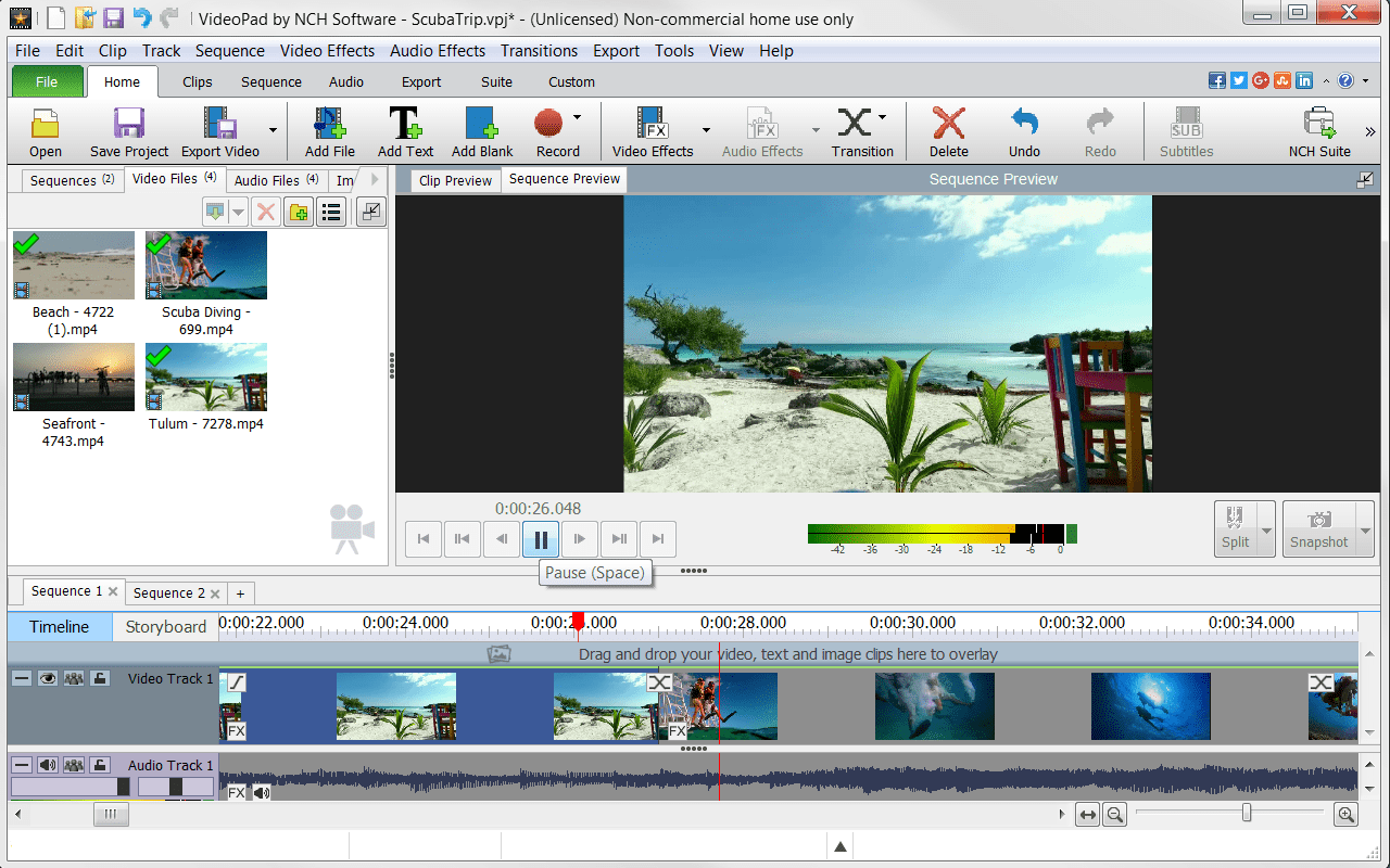 manual for nch videopad video editor