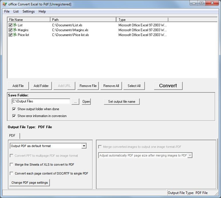 office Convert Excel to Pdf - Screenshot #1