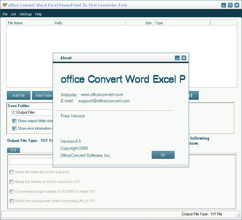 office Convert Word Excel PowerPoint To Text Converter Free - Screenshot #1
