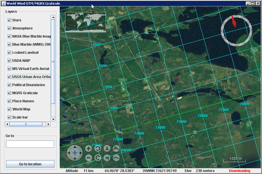 World Wind Java MGRS Graticule - Screenshot #1