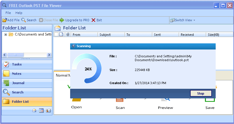 FREE Outlook PST File Viewer - Screenshot #3