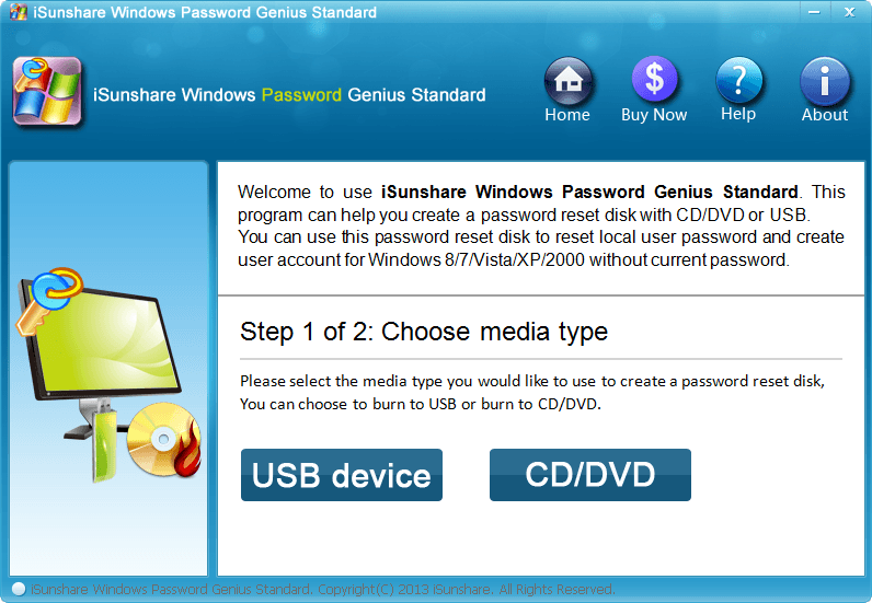 iSunshare Windows Password Genius Standard - Screenshot #1