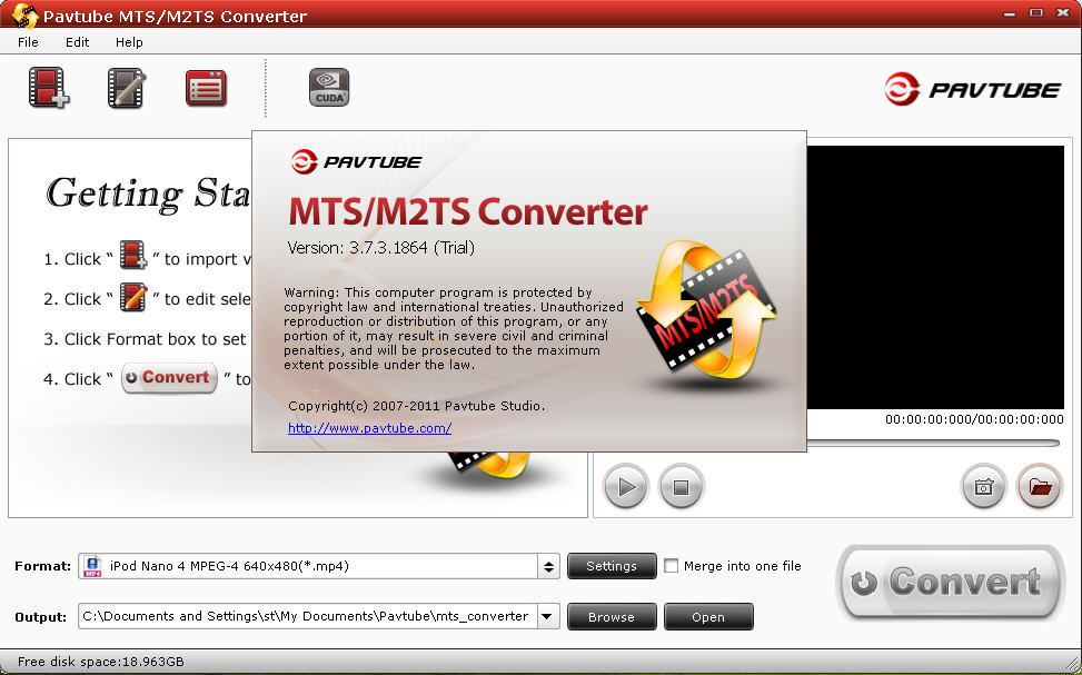 Free download Pavtube MTS Converter. 