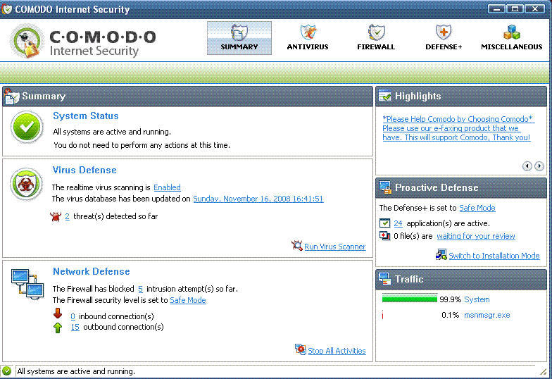COMODO Internet Security - Screenshot #4