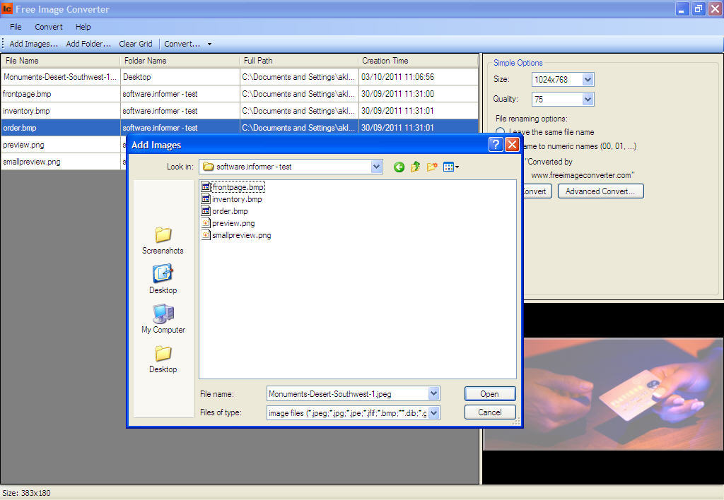 Free Image Converter - Screenshot #1