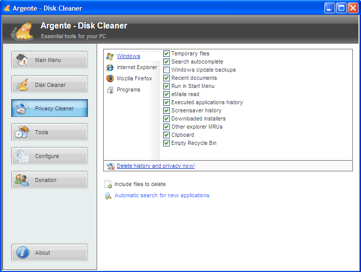 Argente - Disk Cleaner - Screenshot #7