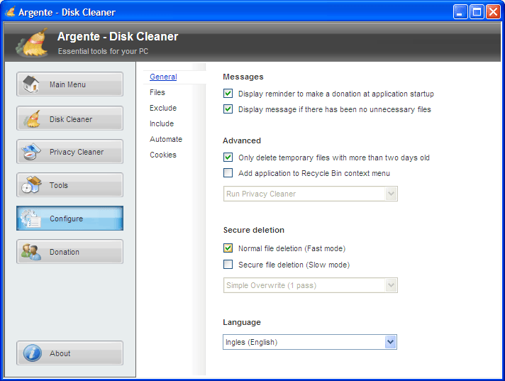 Argente - Disk Cleaner - Screenshot #5