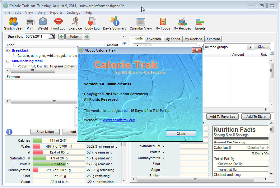 Calorie Trak - Screenshot #1