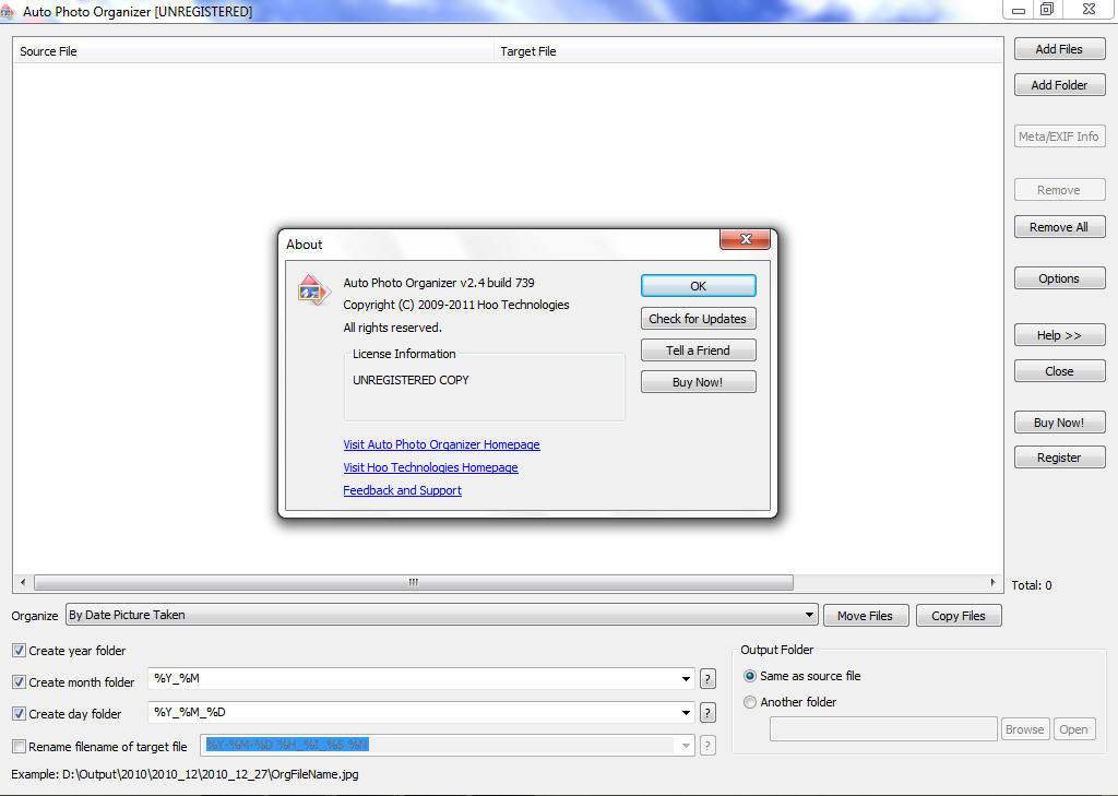 Auto Photo Organizer - Screenshot #1