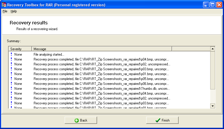 RAR Fixer Free - Screenshot #1