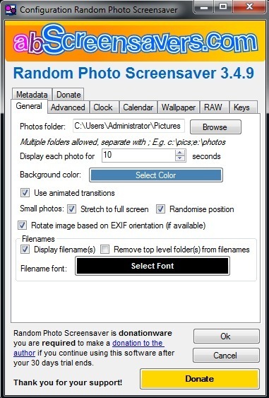 Random Photo Screensaver - Screenshot #1