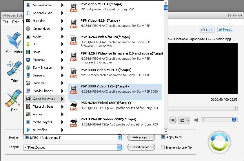 Free Total Video Converter - Screenshot #3