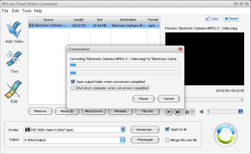Free Total Video Converter - Screenshot #1