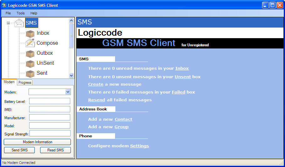 Logiccode GSM SMS Client - Screenshot #3