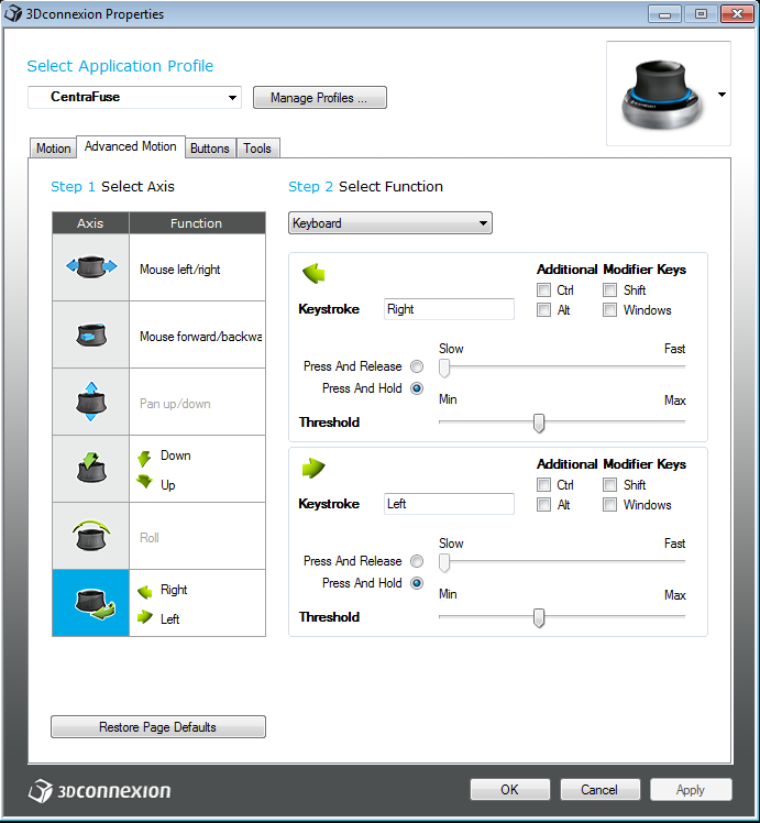 3Dconnexion 3DxWare Beta 11 (64-bit) - Screenshot #1
