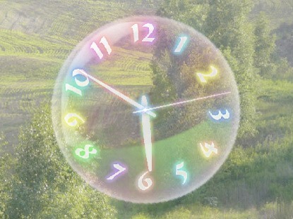 7art Sunny Bubbles Clock &copy; 7art-screensavers.com - Screenshot #1