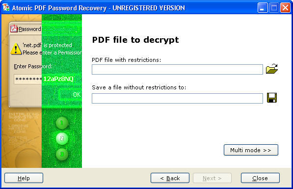 Atomic PDF Password Recovery - Screenshot #2