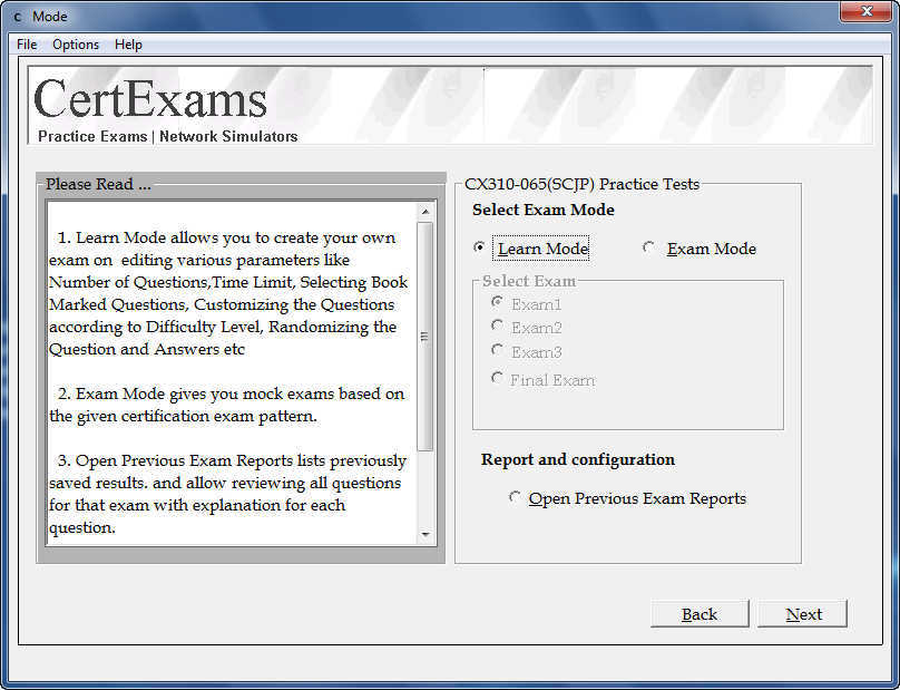 Exam Simulator for SCJP - Screenshot #1