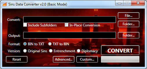 Sins Data Converter - Screenshot #1
