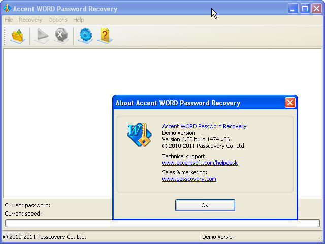 Accent WORD Password Recovery - Screenshot #7