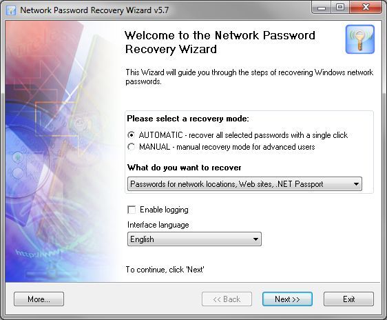 Network Password Recovery Wizard - Screenshot #7