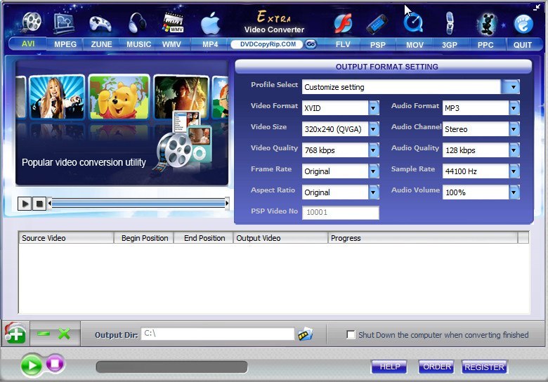 Extra Video Converter Free - Screenshot #2