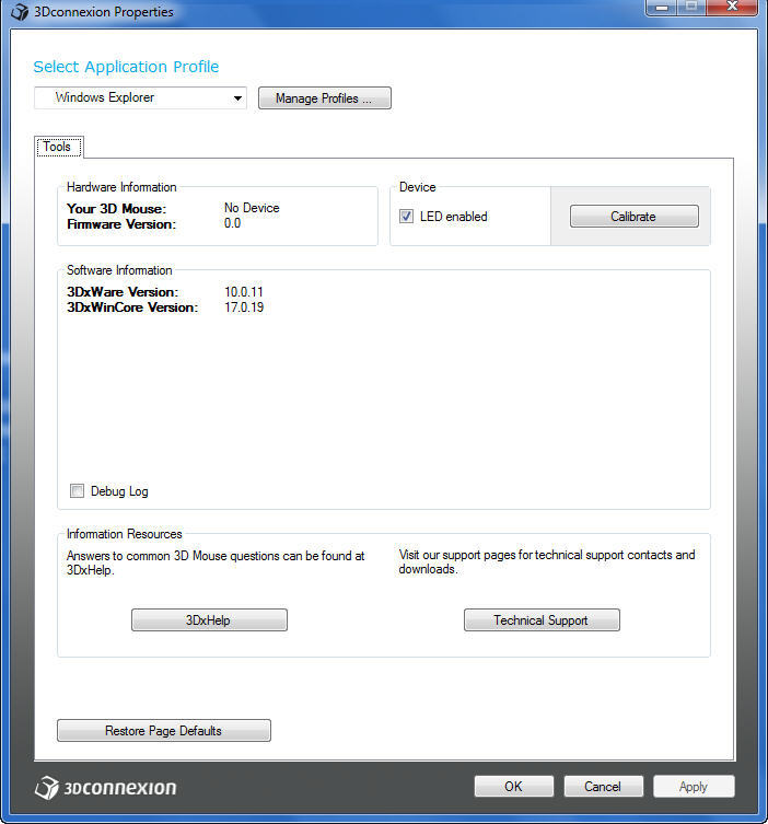 3Dconnexion 3DxWare Beta 11 (32-bit) - Screenshot #1