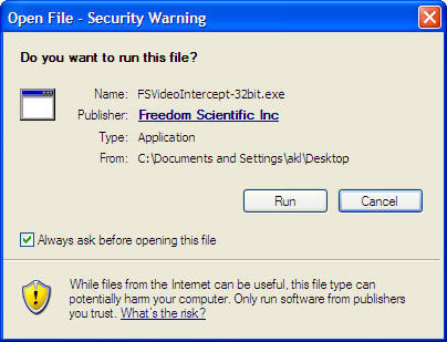 Freedom Scientific Video Intercept - Screenshot #2