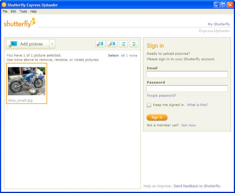 Shutterfly Express Uploader - Screenshot #4