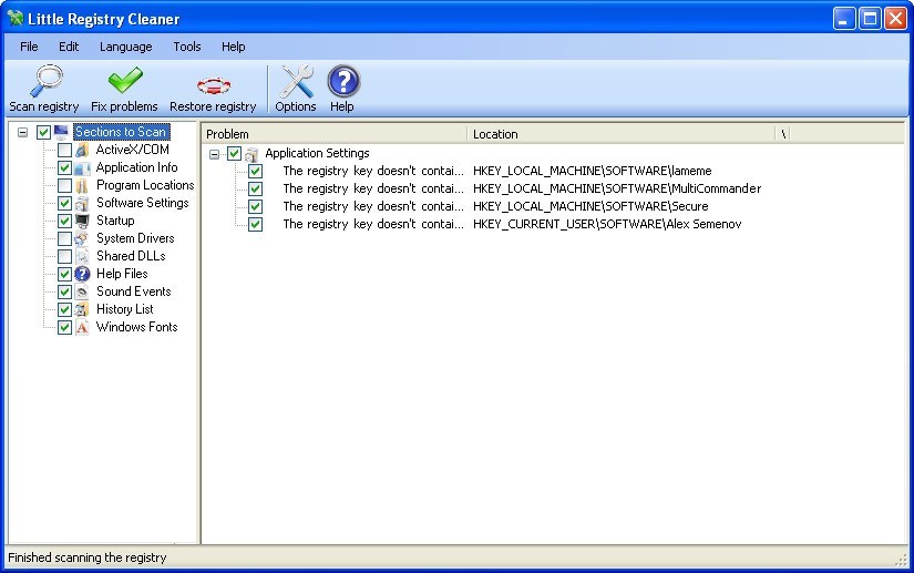 Little Registry Cleaner - Screenshot #13