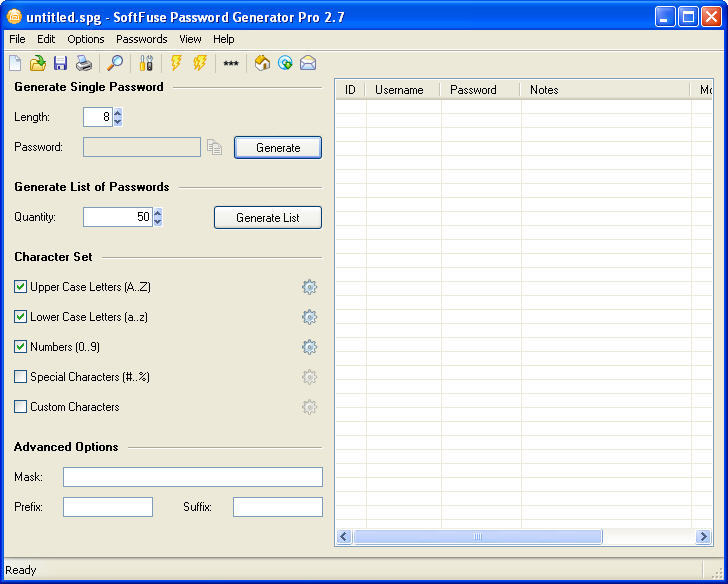 SoftFuse Password Generator Pro - Screenshot #2