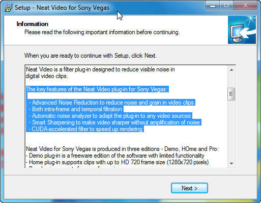 video noise reduction in sony vegas