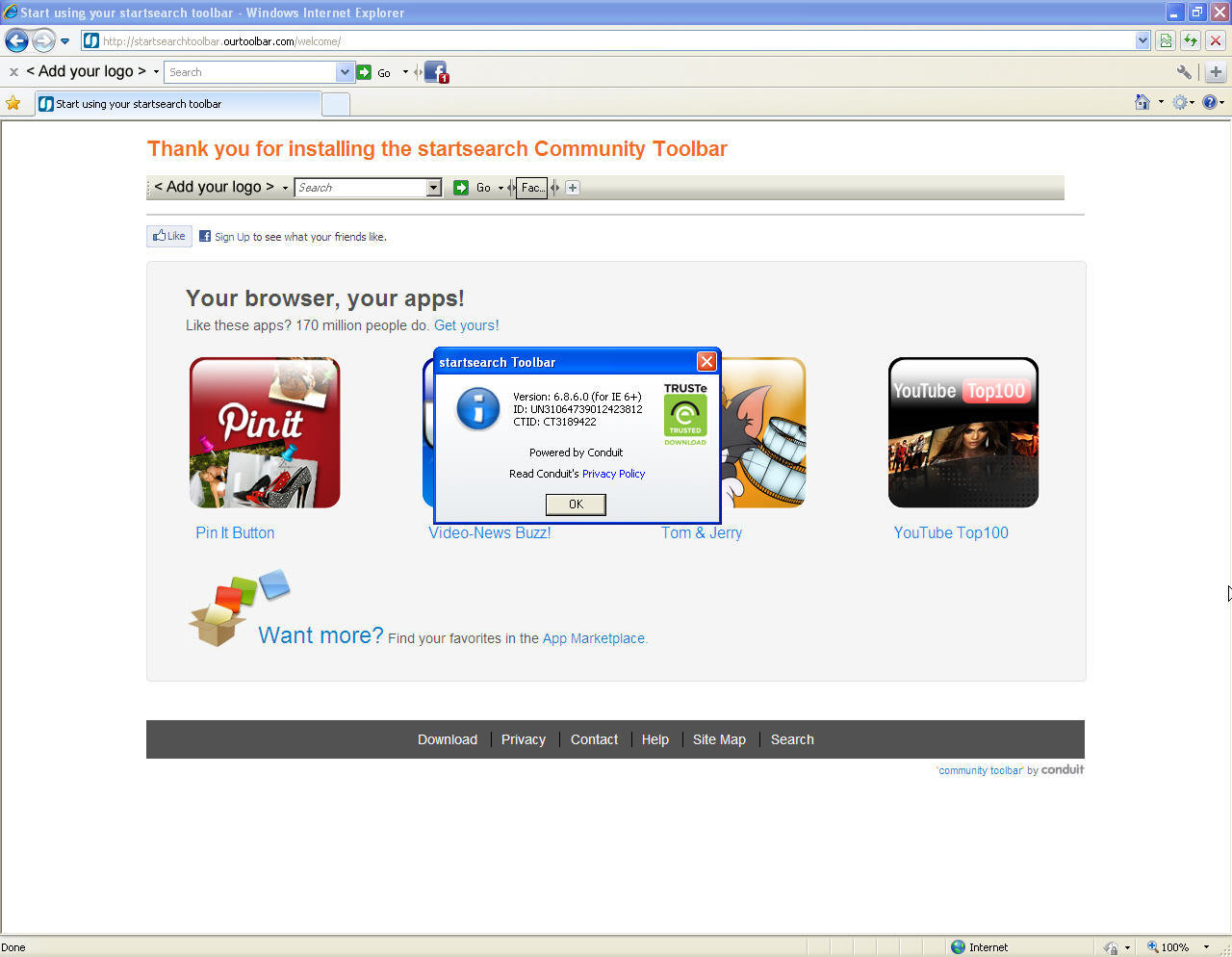 StartSearch Toolbar - Screenshot #1