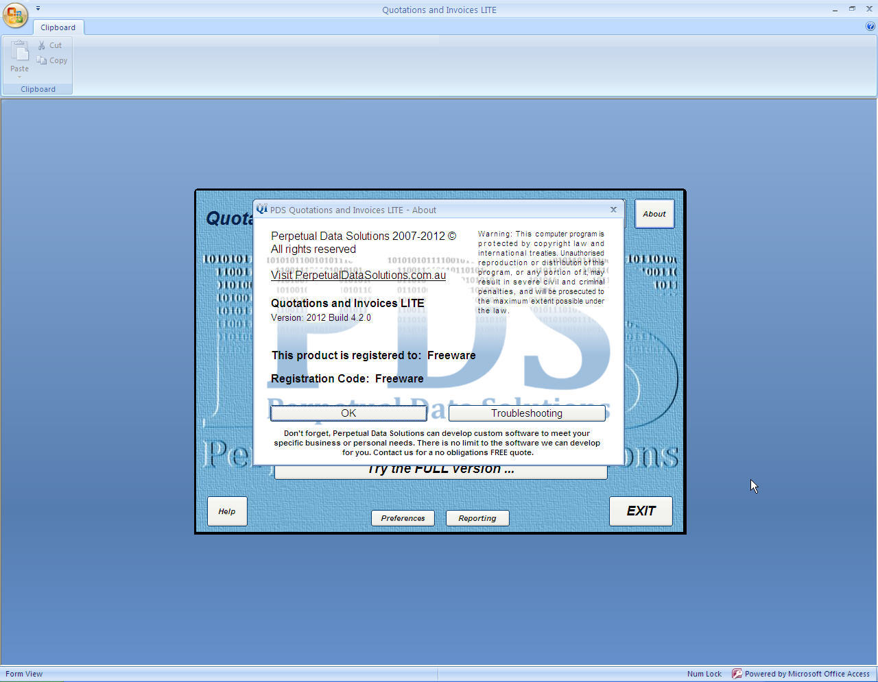 PDS Quotations and Invoices LITE - Screenshot #1