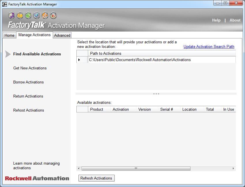 how to use factorytalk activation manager