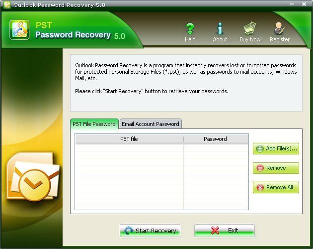 Outlook Express Password Recovery - Screenshot #1