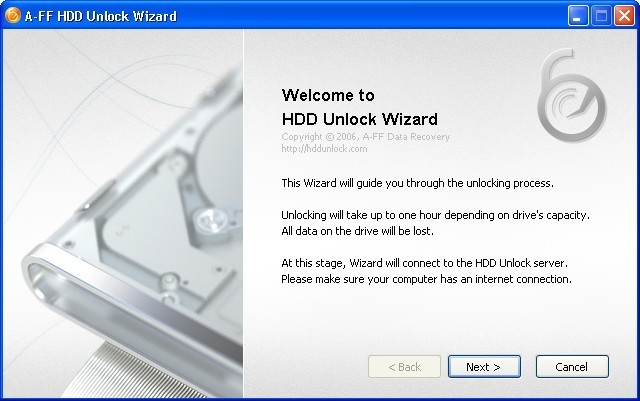 HDD Unlock Wizard - Screenshot #3