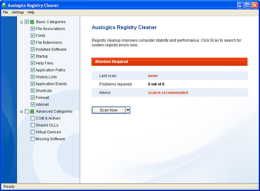 auslogics registry cleaner windows 10