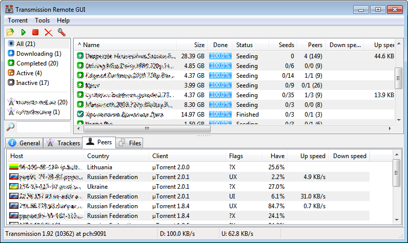 Transmission remote gui windows 10 настройка