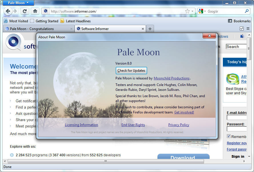 Pale Moon 32.2.1 instal