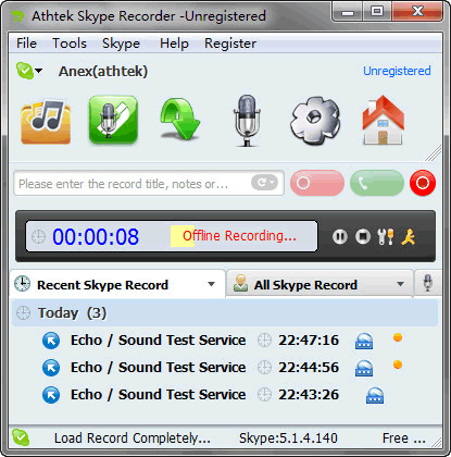 Athtek Skype Recorder - Screenshot #22