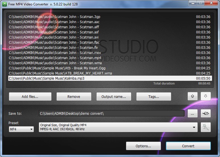 Free MP4 Video Converter - Screenshot #4