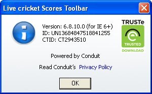 Live cricket Scores Toolbar - Screenshot #2